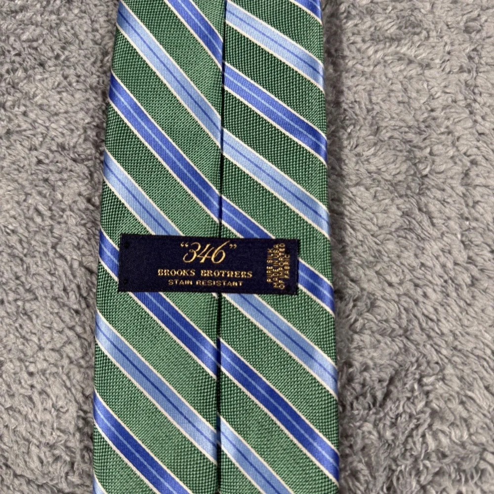 Brooks Brothers Multicolor Striped 100% Silk Green Made in USA‎ Old Money